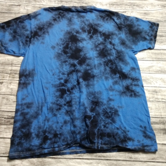 Men's Medium fits Women's Large PRINCE For You Black & Blue Tie Dye Acid Wash Sh - Picture 2 of 5